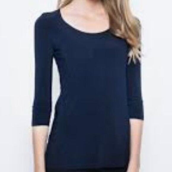 139 PECK & PECK NAVY NEW BLOUSE MED WN - Picture 1 of 1